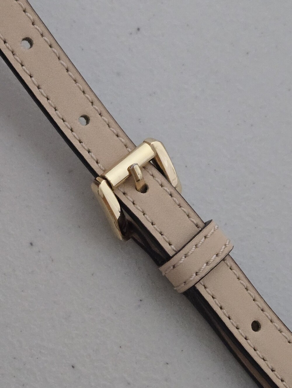 Michael Kors Neutral Cream Leather Bag Strap with Gold Buckle - Picture 7 of 8